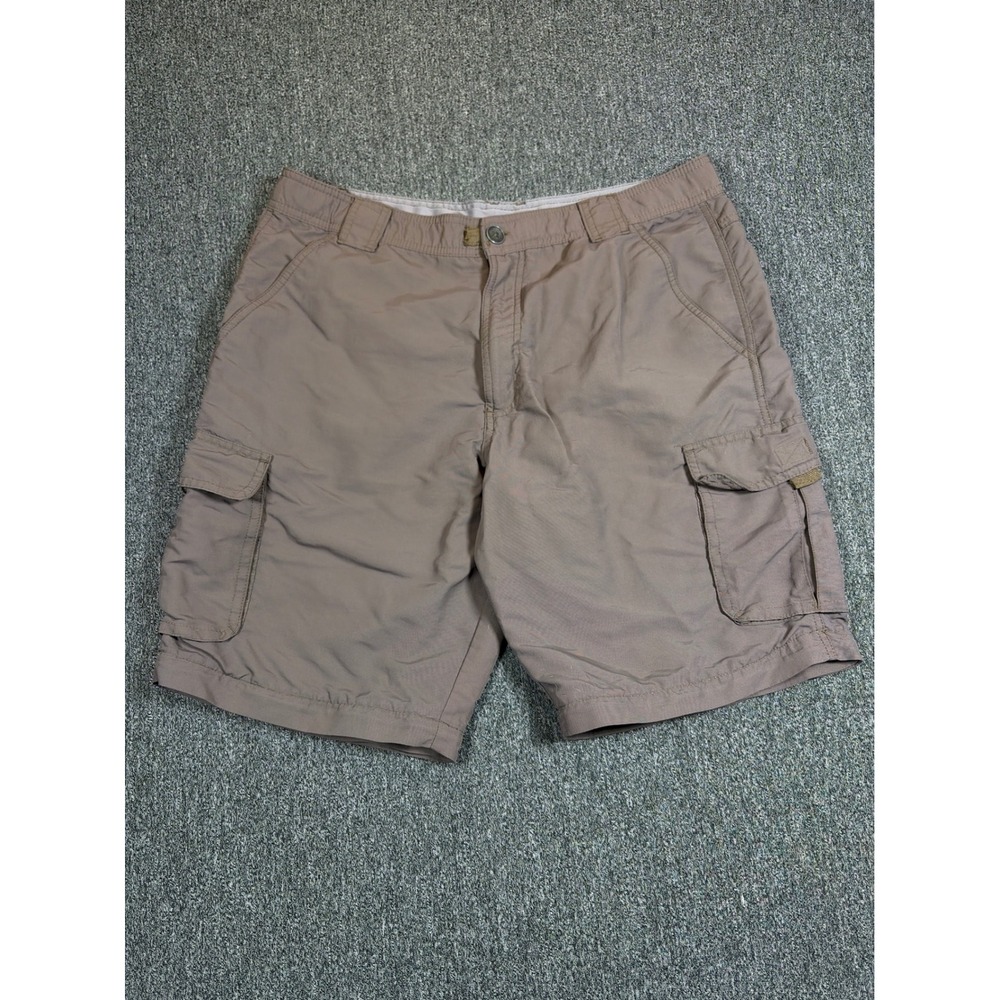 Pacific Trail Mens Cargo Hiking Shorts Brown Nylon Size 36 Outdoor Quick‎ Dry